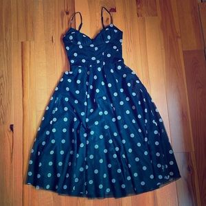 Polka dot swing dress